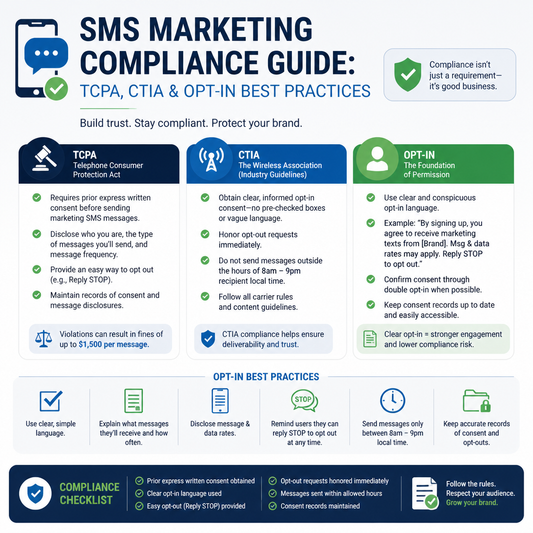 SMS Marketing Compliance Guide: TCPA, CTIA & Opt-In Best Practices
