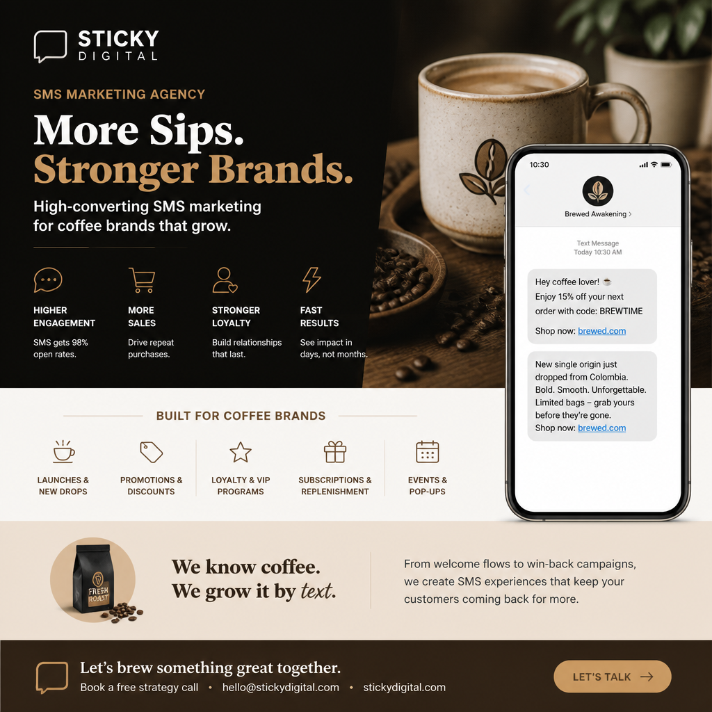 Email and SMS Agency for Coffee Brands: What the Right One Builds First